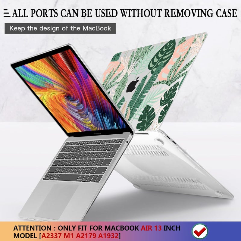 CISSOOK for MacBook Air 13 inch Case 2021 2020 2019 2018 Release A2337 M1 A2179 A1932 with Touch ID  Tropical Hard Shell Case with 2 Keyboard Covers for MacBook Air 13 2021  Tropical Palm Leaves - Image 5